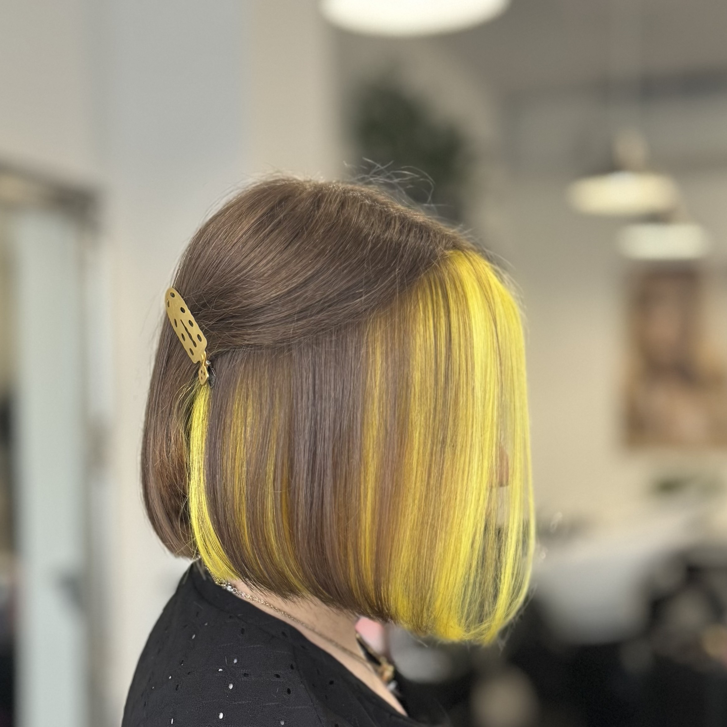 Creative blonde and yellow hair highlights by Alina Kalinichenko | Isle of Wight hair stylist