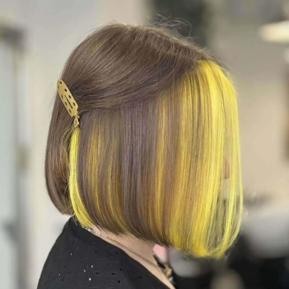 Creative blonde and yellow hair highlights by Alina Kalinichenko | Isle of Wight hair stylist