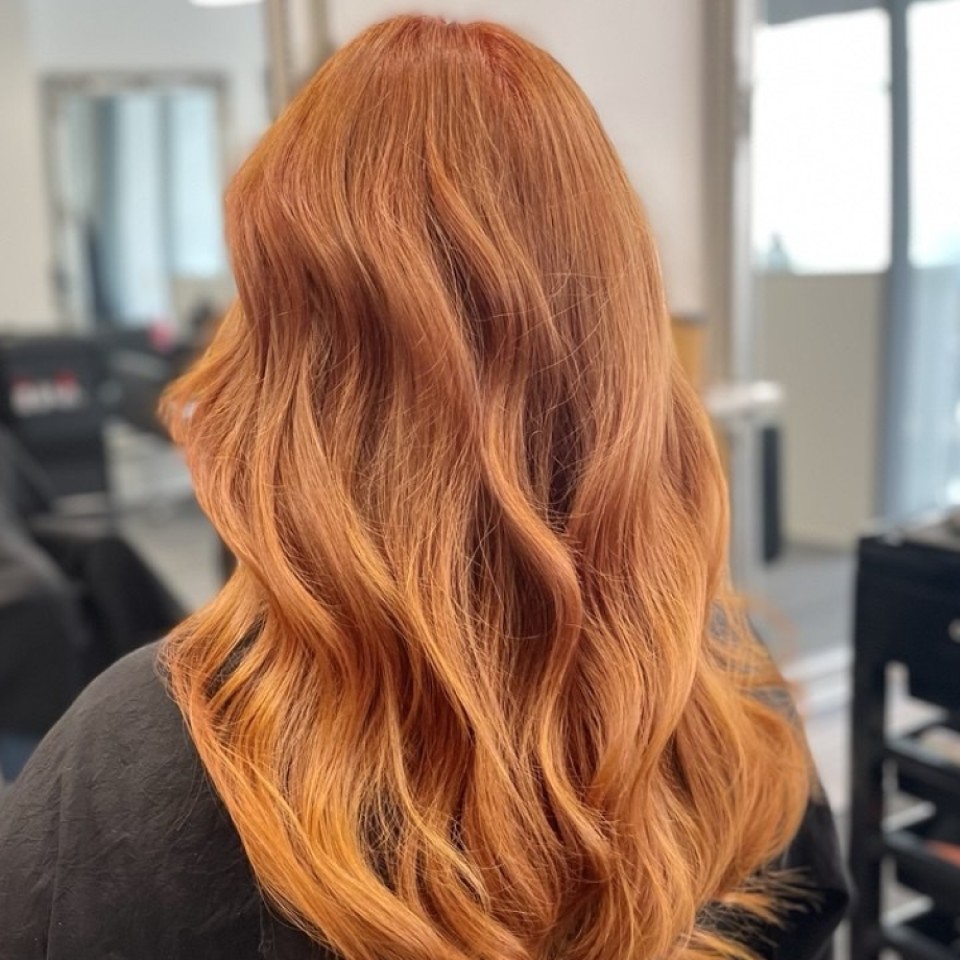 Copper hair color and styling by Alina Kalinichenko | Hair stylist Isle of Wight
